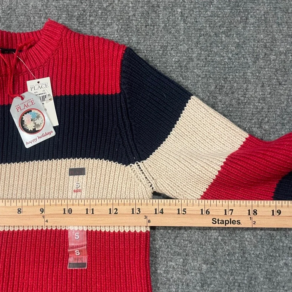NWT The Children's Place Sweater Long Sleeve Pullover Striped Crew Neck Kids Sm